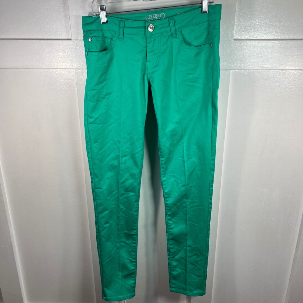 Celebrity Pink Jeans Mystic Jade Green Skinny Pants CJ5820F5T Size 7